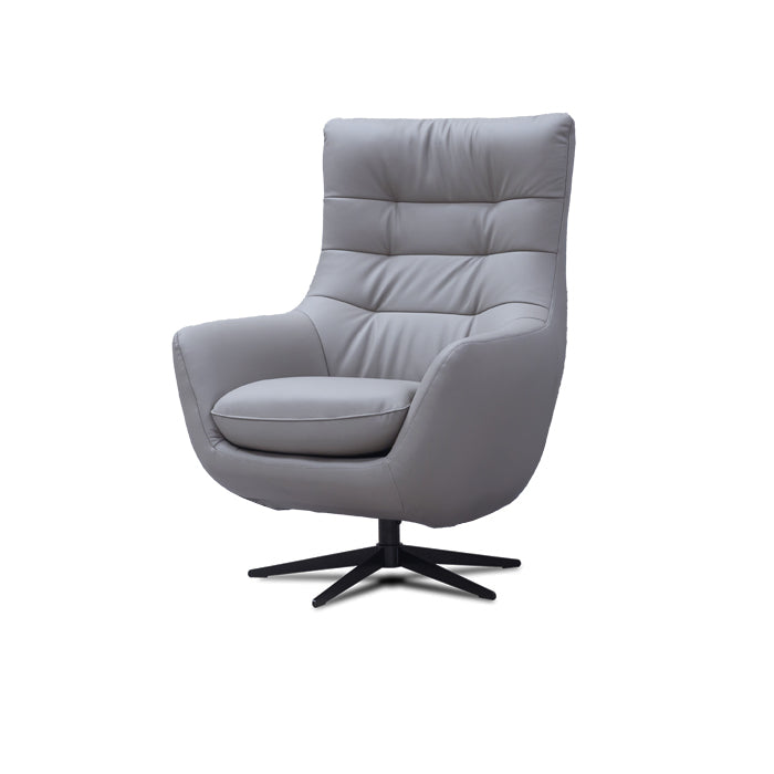 Orbit Pearl Grey Leather Luxury Swivel Chair