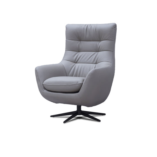 Orbit Pearl Grey Leather Luxury Swivel Chair