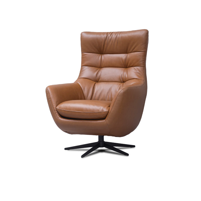 Orbit Saddle Leather Luxury Swivel Chair