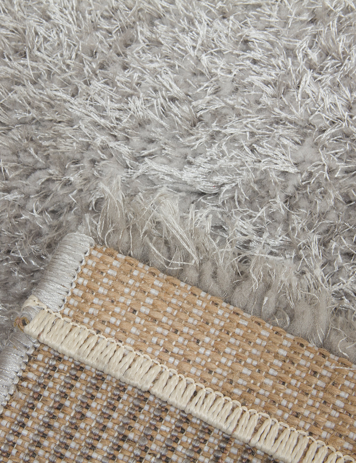 Plush Shaggy Rugs Light Grey