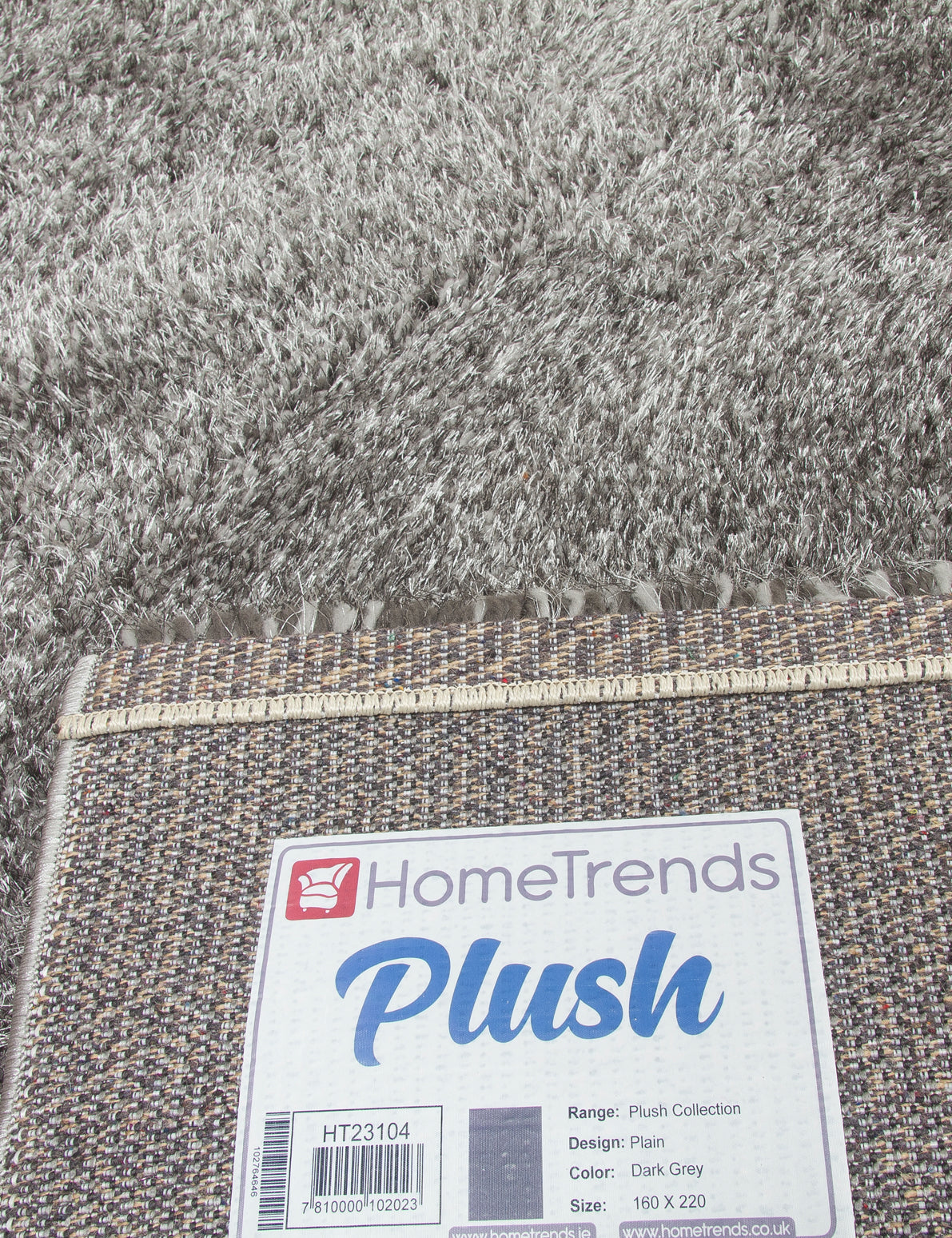 Plush Shaggy Rugs Dark Grey