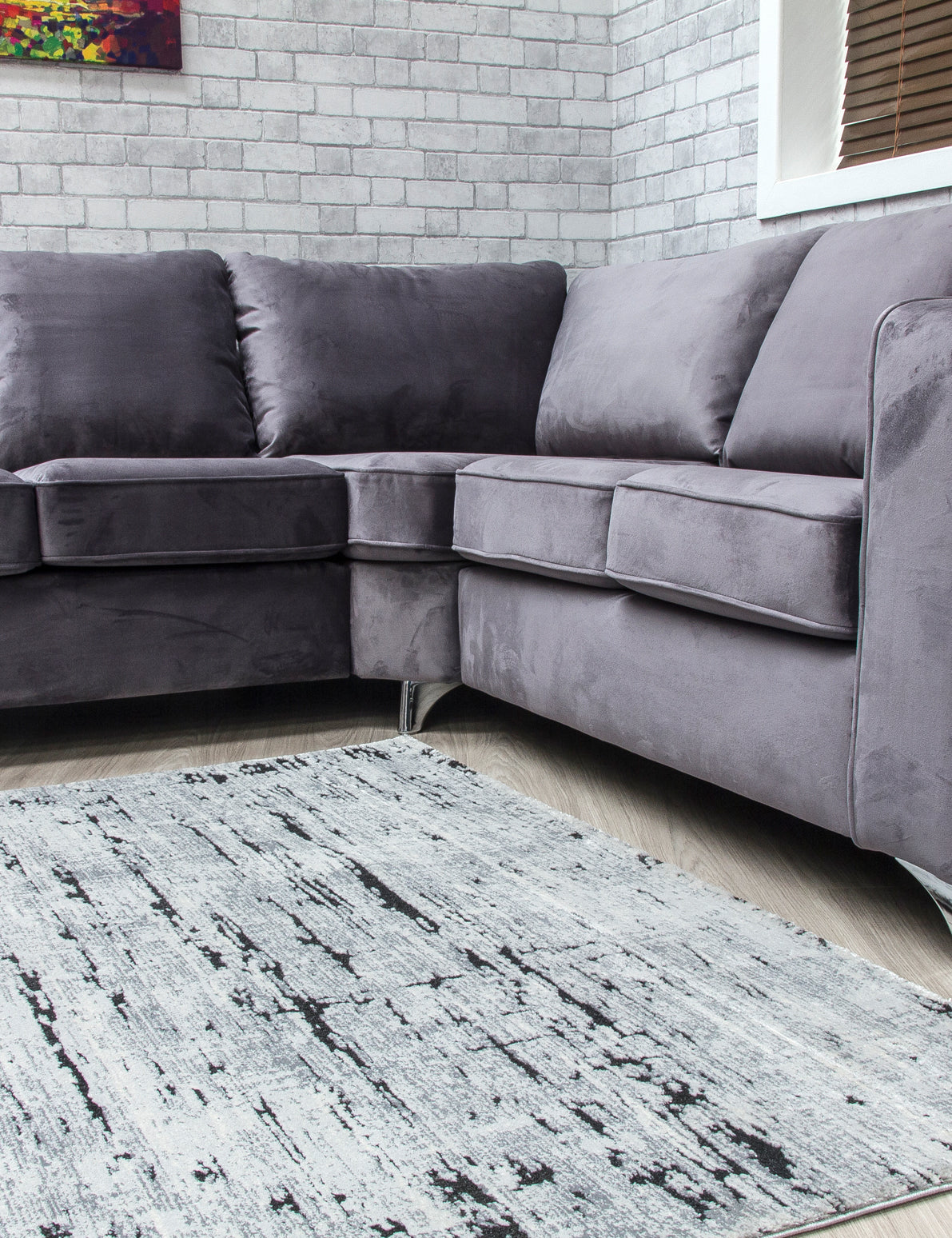 Rococo Crevassi Grey Rugs