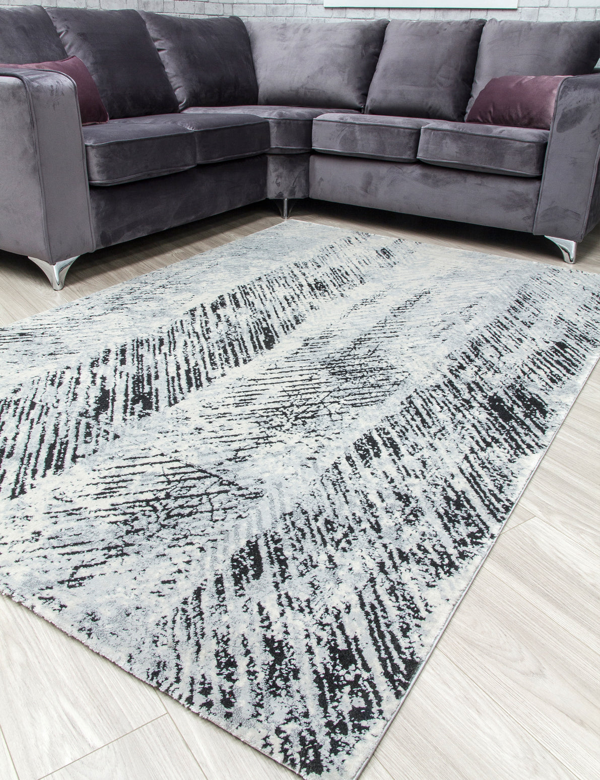 Rococo Feathered Grey Rugs