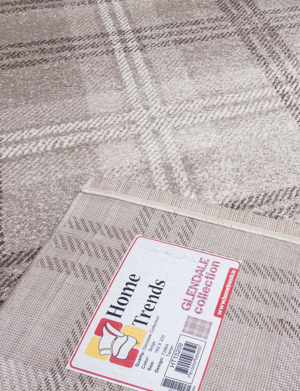 Glendale Beige Tartan Rugs