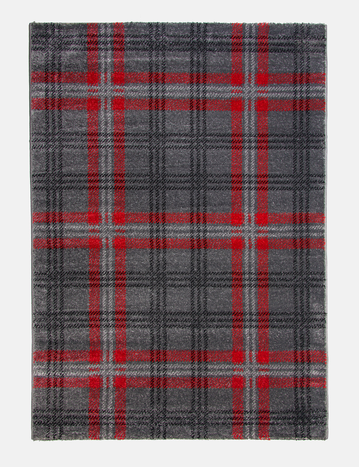 Glendale Grey/Red Tartan Rugs