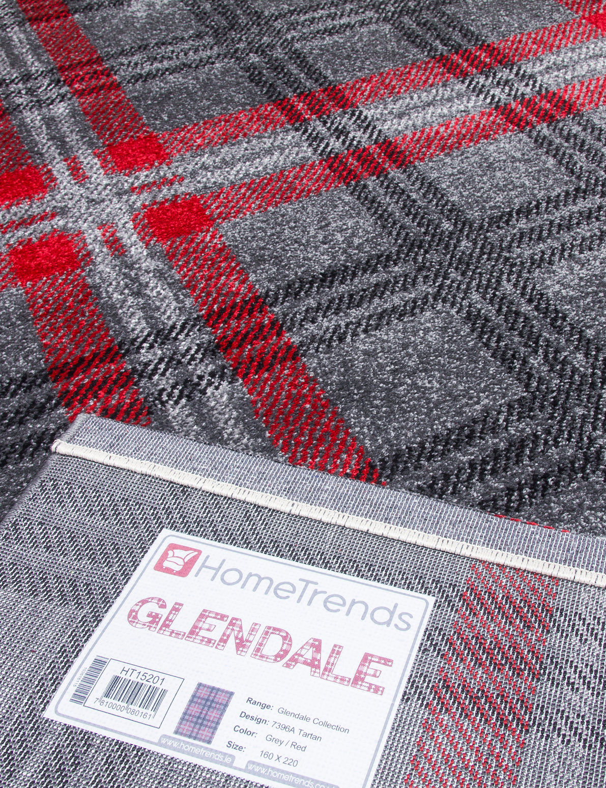 Glendale Grey/Red Tartan Rugs