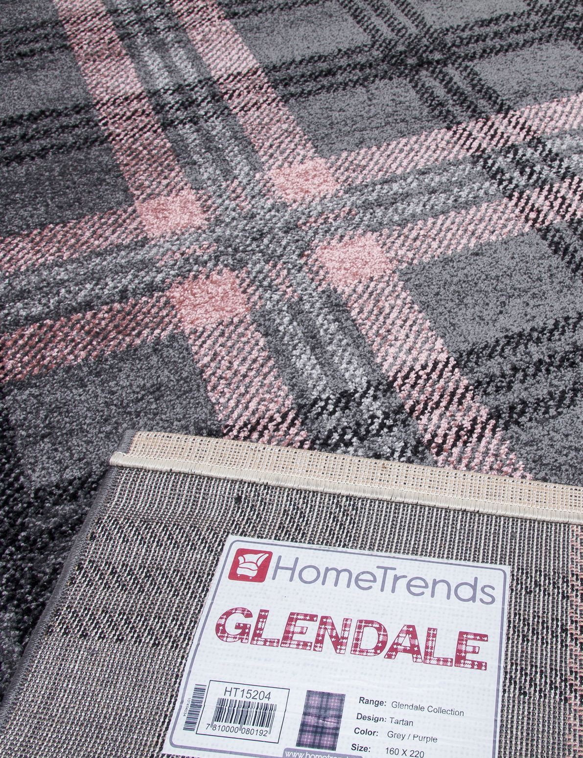 Glendale Grey/Pink Tartan Rugs