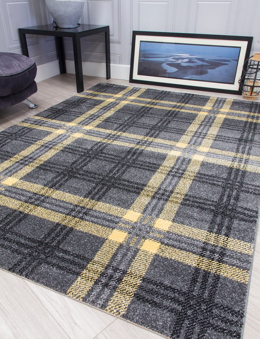 Glendale Yellow/Grey Tartan Rugs
