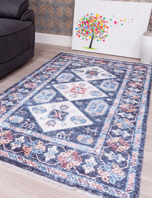 Modena Aristo Red/Blue Patterned Rugs