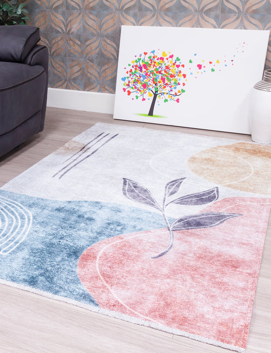 Modena Shia Grey/Blue Abstract Rugs