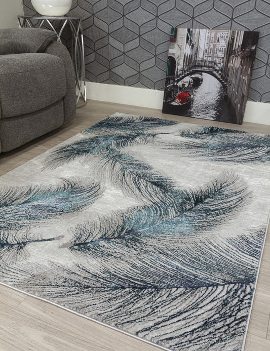 Boutique Plumes Blue Green Rugs
