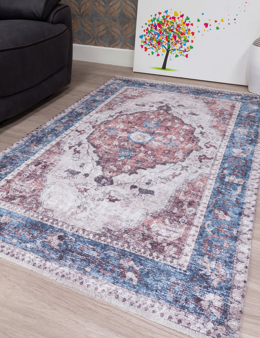 Modena Keyara Beige/Red/Blue Patterned Rugs
