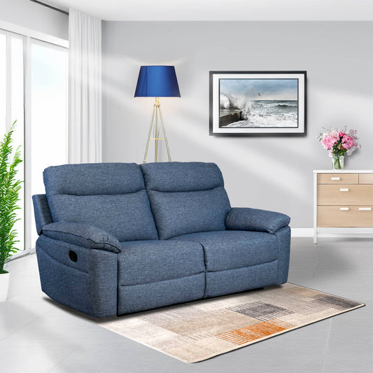 Dunluce Recliner Sofas - Light Blue Fabric