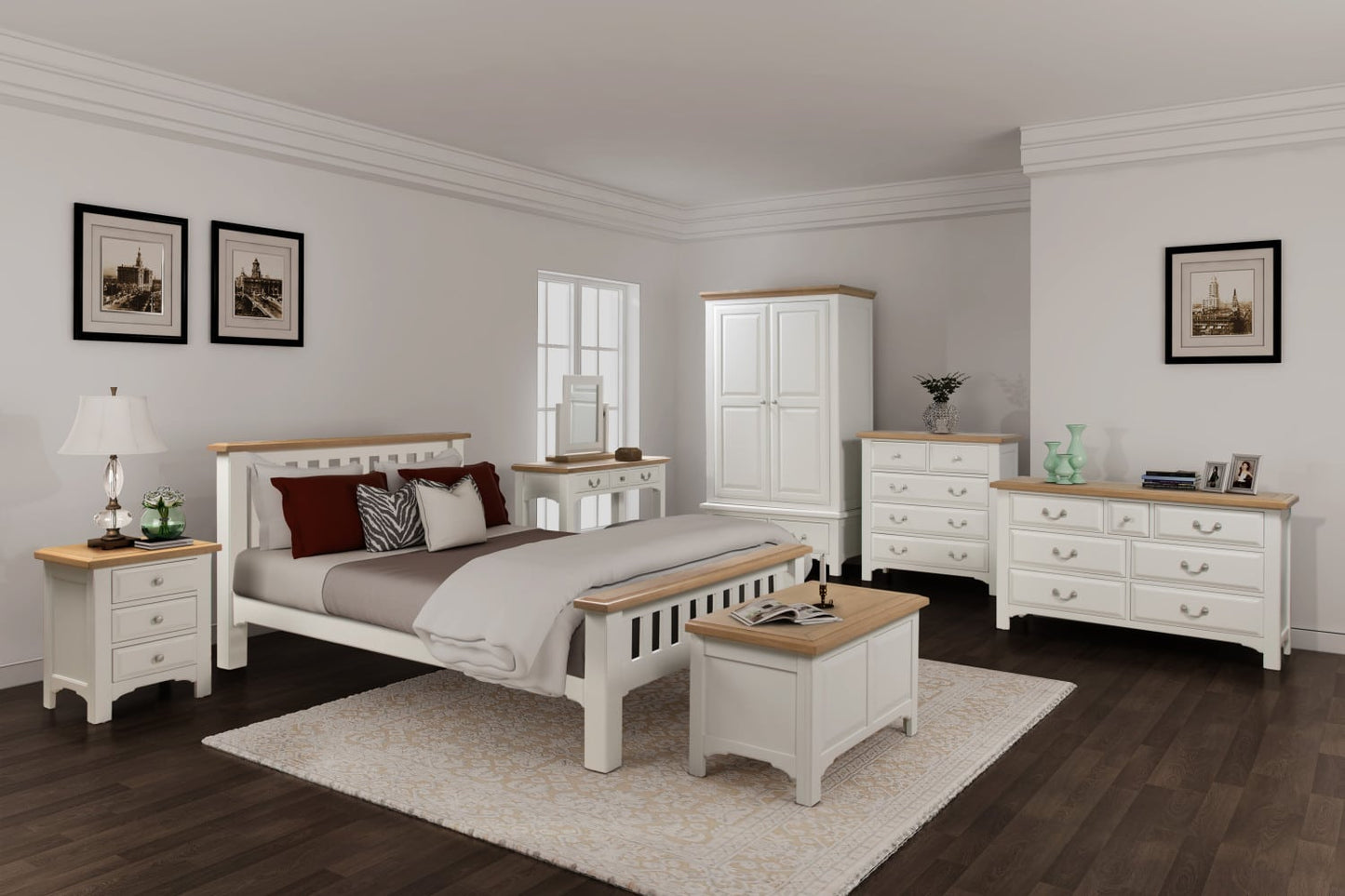 Eden Soft Grey & Oak Bedframes