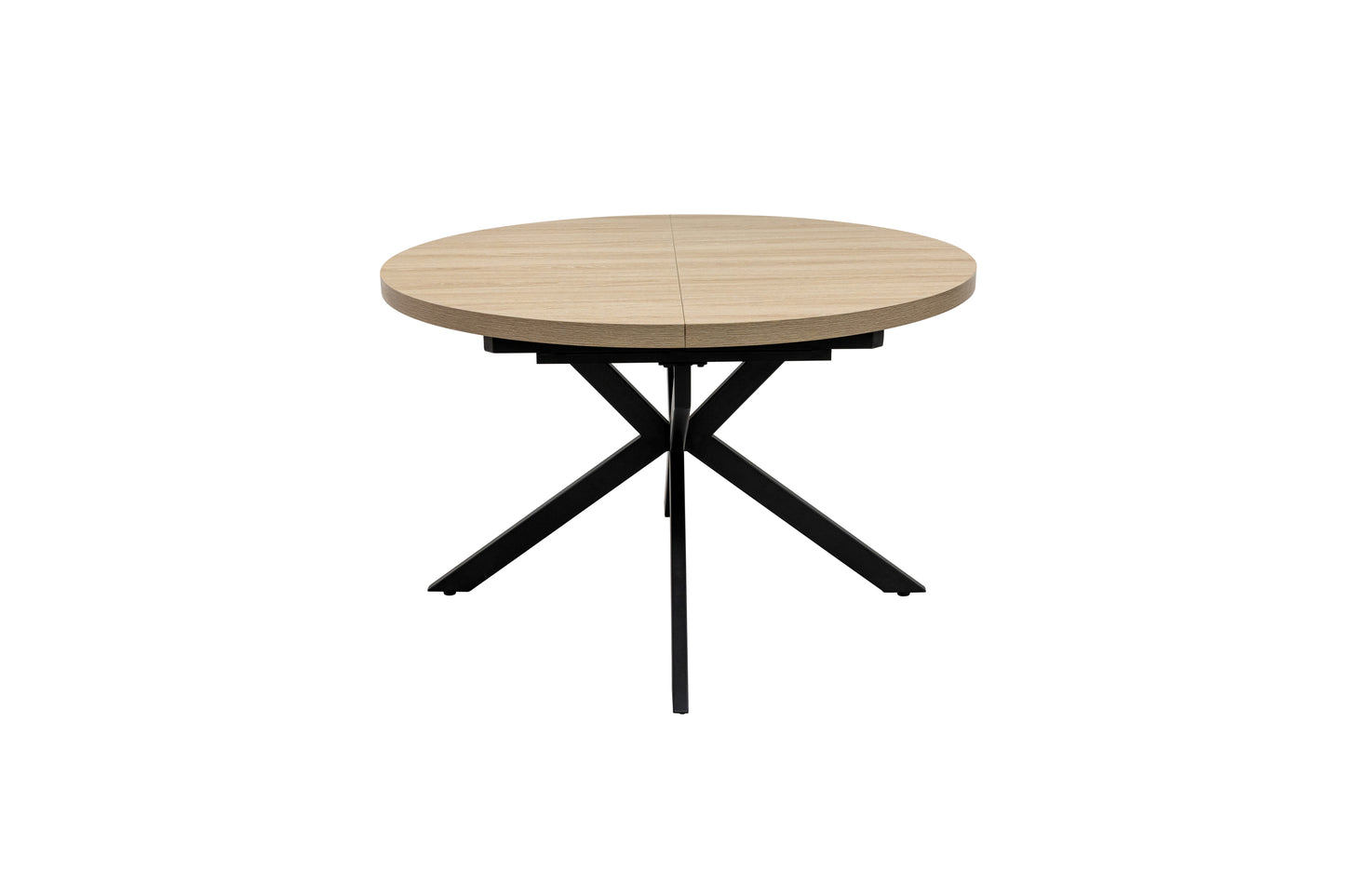 Willow 1.2m Light Oak Round Dining Table Set + Ashton Stone Fabric Dining Chairs