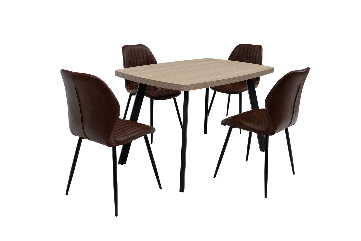 Willow 120 Extending (+40cm) Light Oak Dining Table Set + Denver Chairs