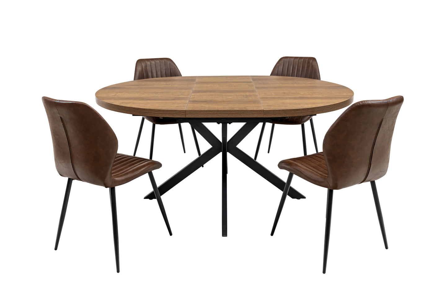 Ashbourne 1.2m Extending (+40cm) Dark Oak Round Dining Table