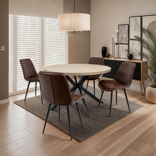 Willow 1.2m Light Oak Round Dining Table