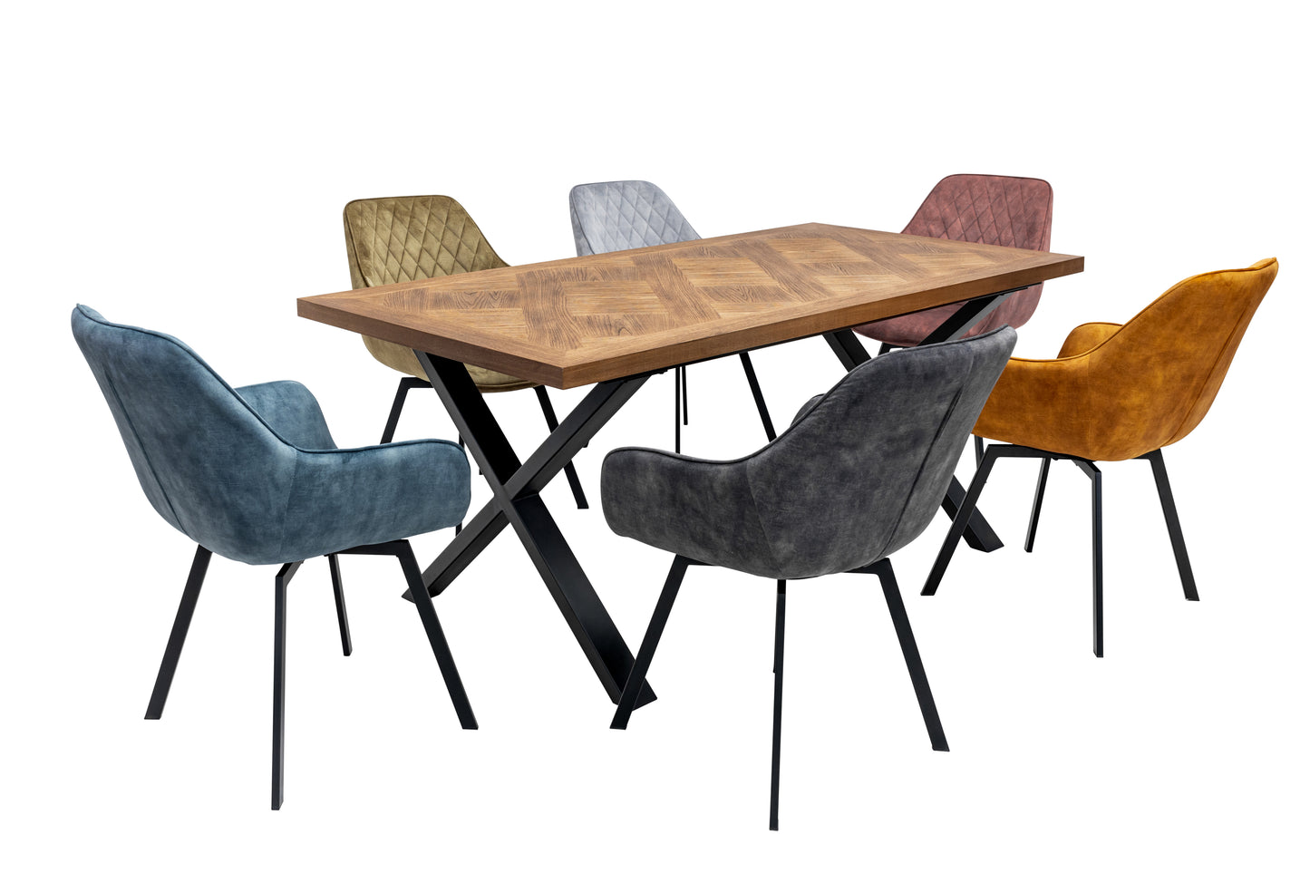 Elmstead 1.8m Medium Elm Veneer Dining Table
