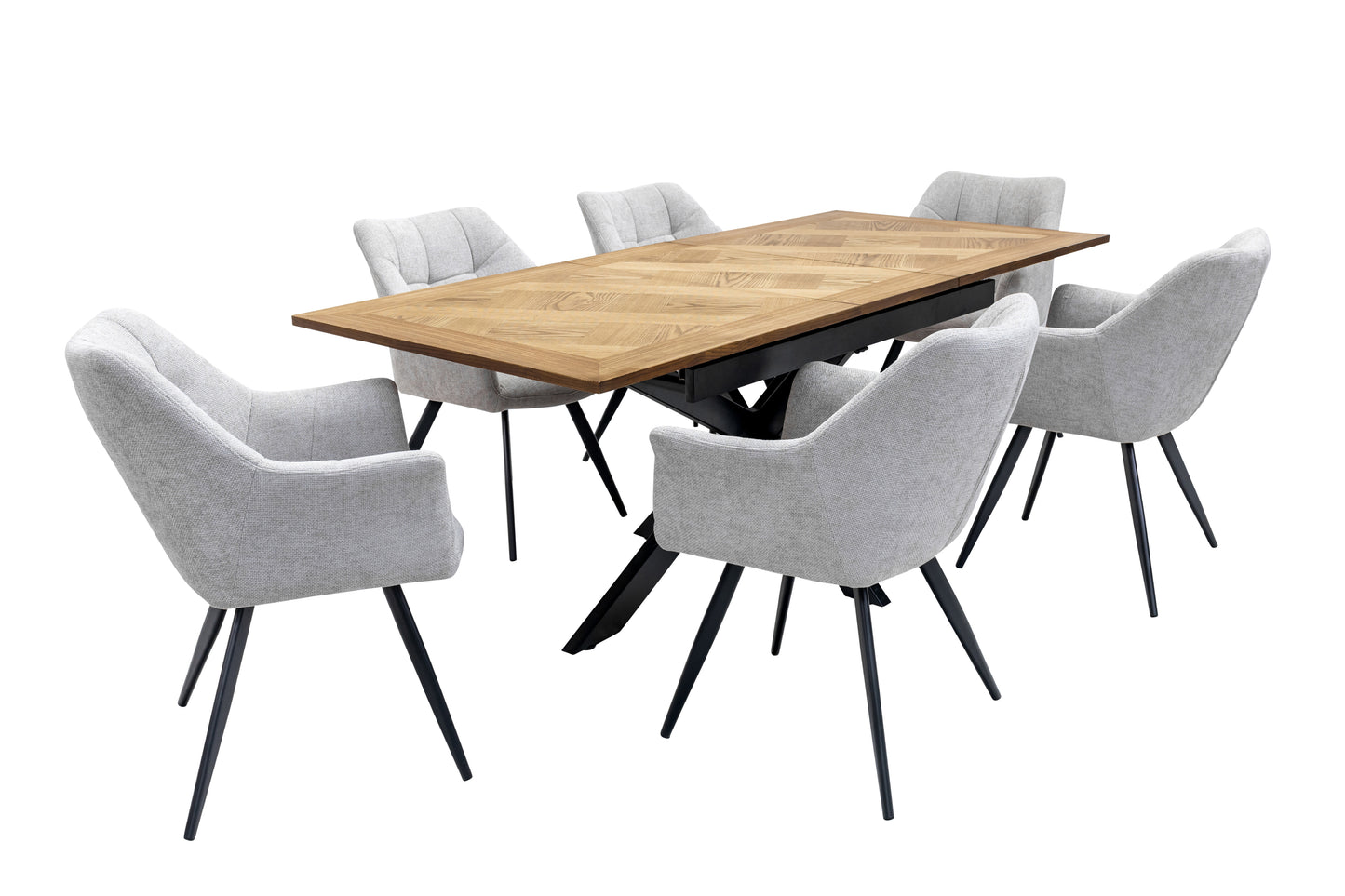 Oakley 1.6m Extending (+40cm) Oak Veneer Dining Table