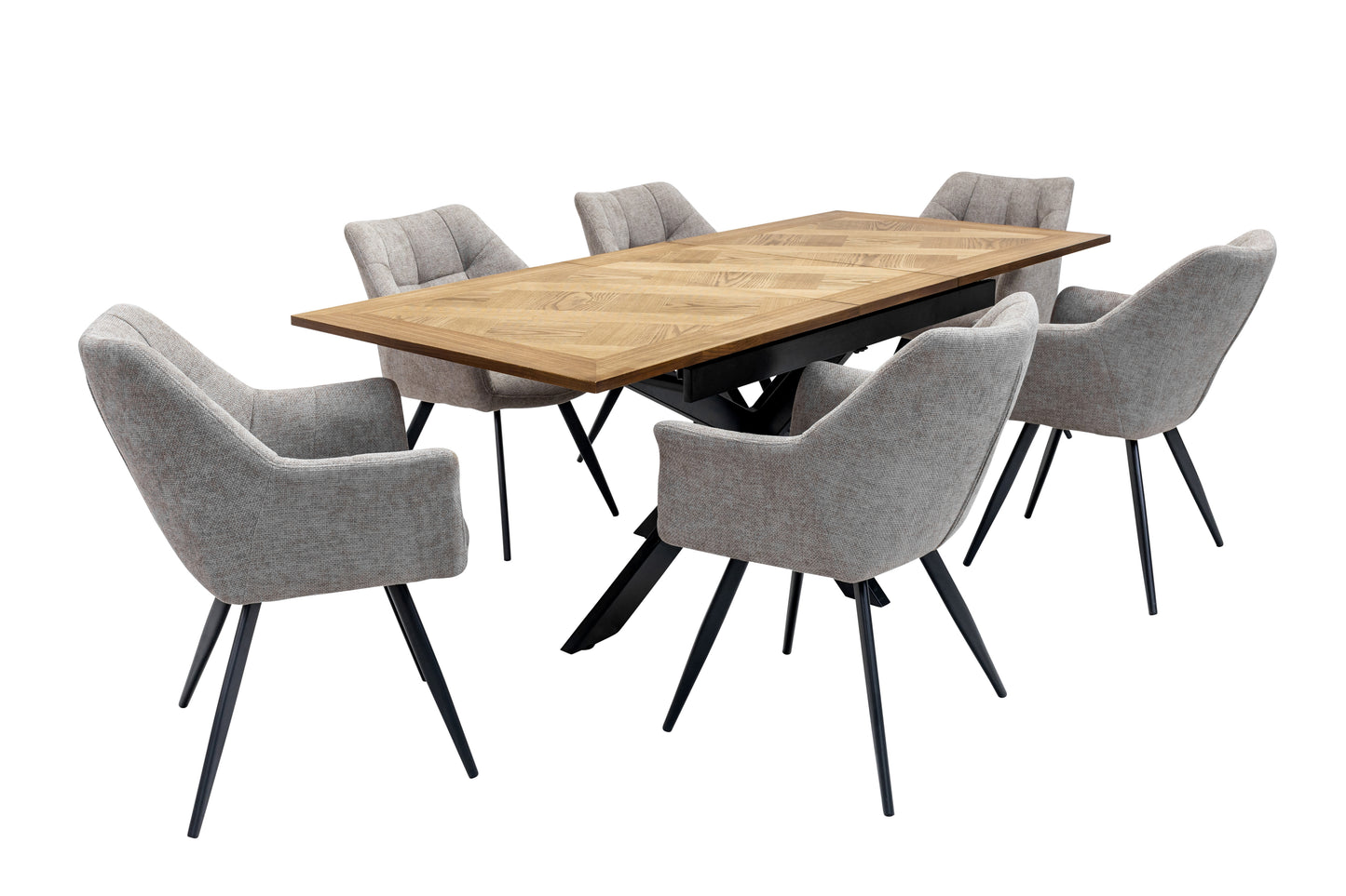 Oakley 1.6m Extending (+40cm) Oak Veneer Dining Table