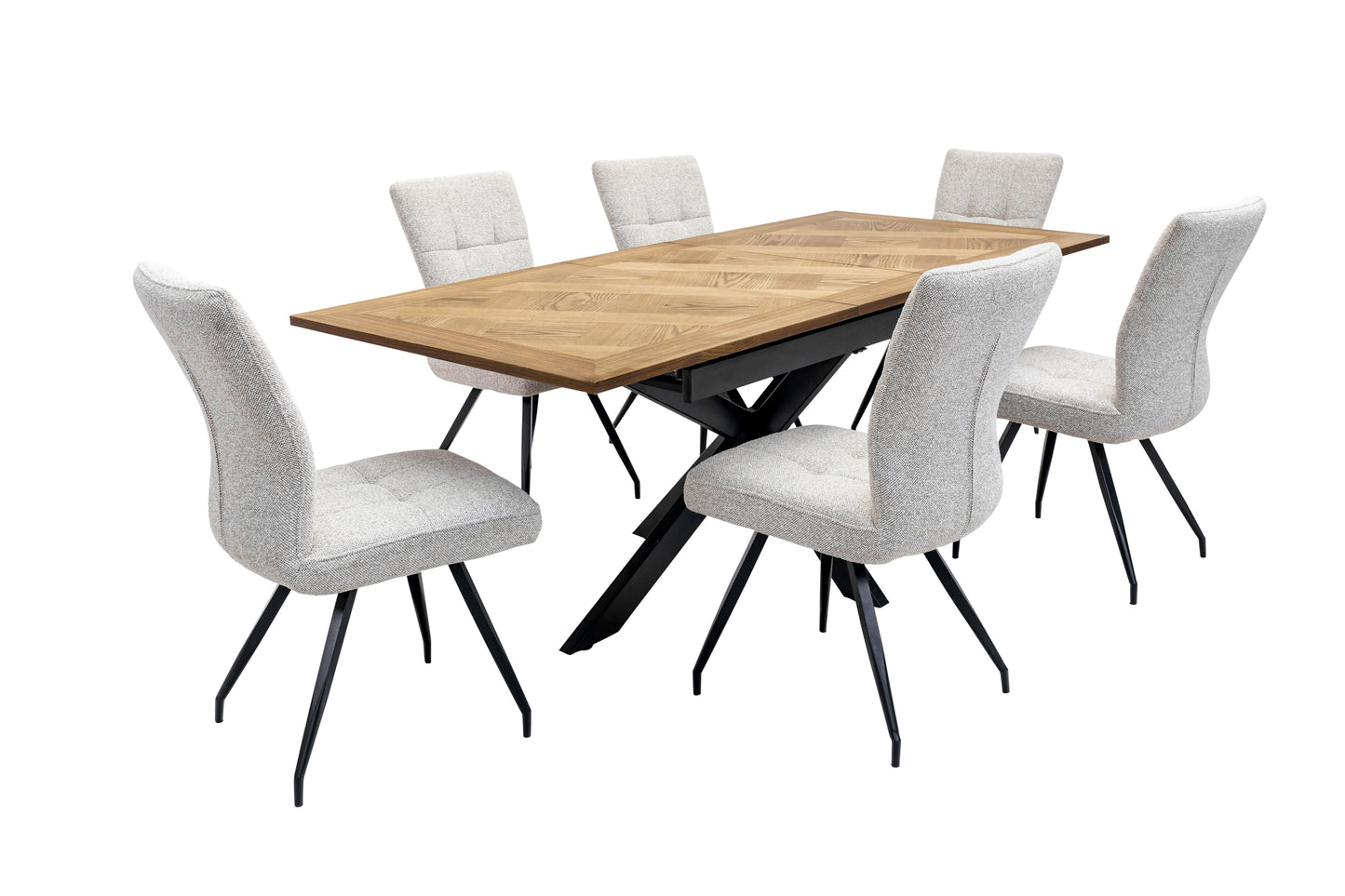 Oakley 1.6m Extending (+40cm) Oak Veneer Dining Table