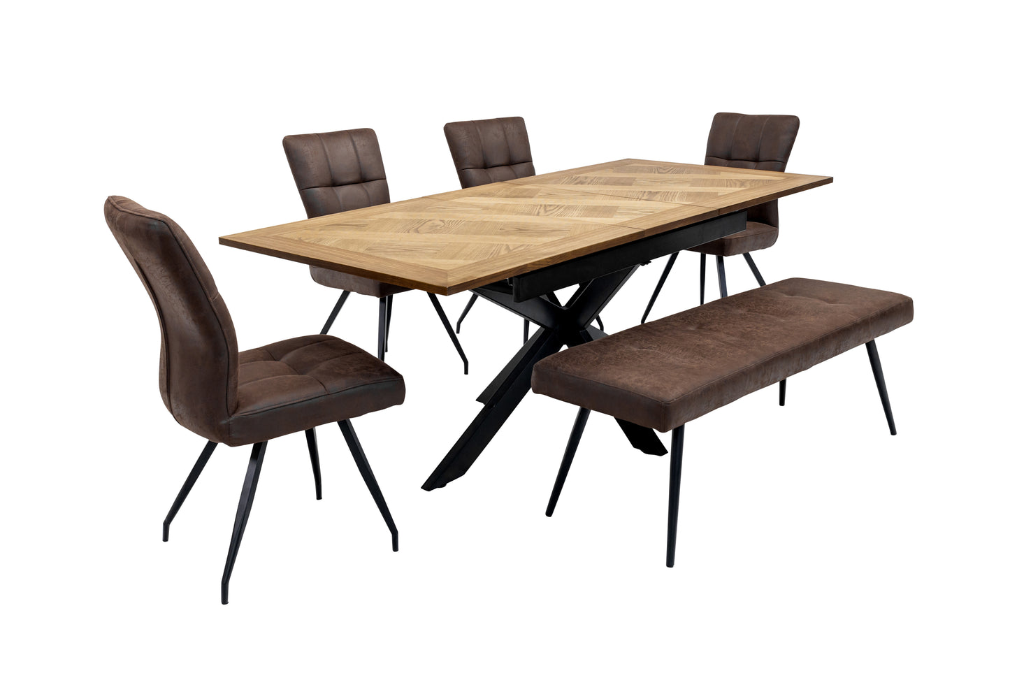 Oakley 1.6m Extending (+40cm) Oak Veneer Dining Table