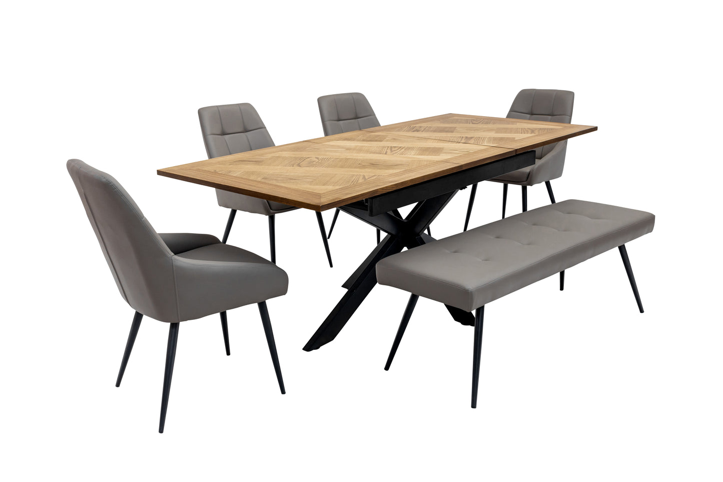 Oakley 1.6m Extending (+40cm) Oak Veneer Dining Table