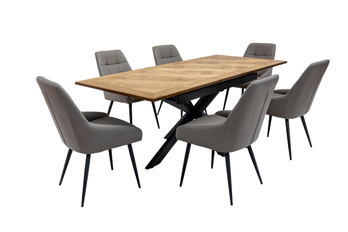 Oakley 1.6m Extending (+40cm) Oak Veneer Dining Table
