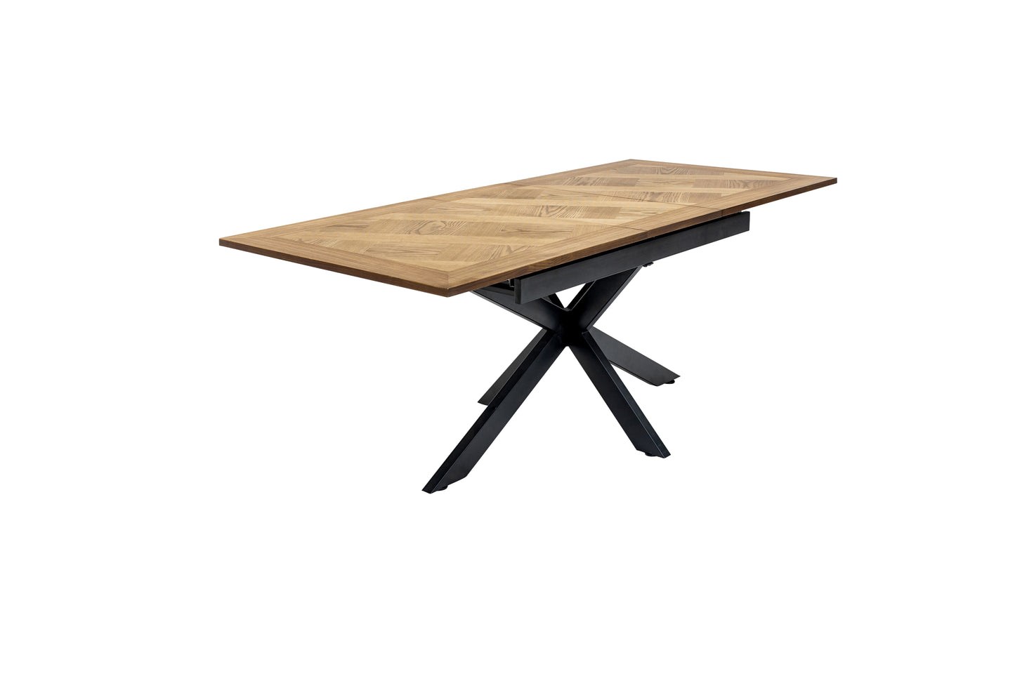 Oakley 1.6m Extending (+40cm) Oak Veneer Dining Table Set + Orbit Swivel Dining Chairs
