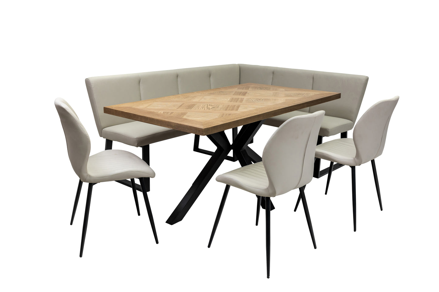 Oslo Stone Faux Leather Corner Bench