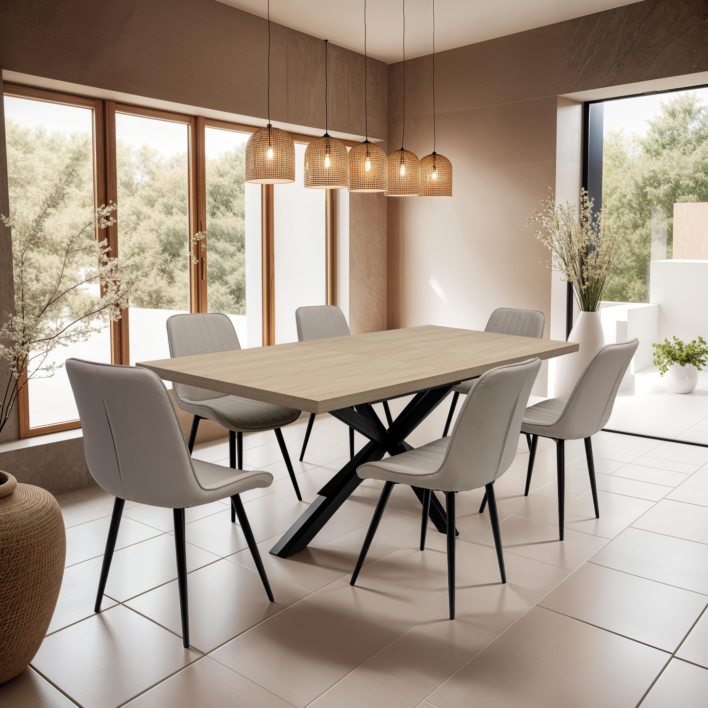 Willow 1.6m Extending (+40cm) Light Oak Dining Table