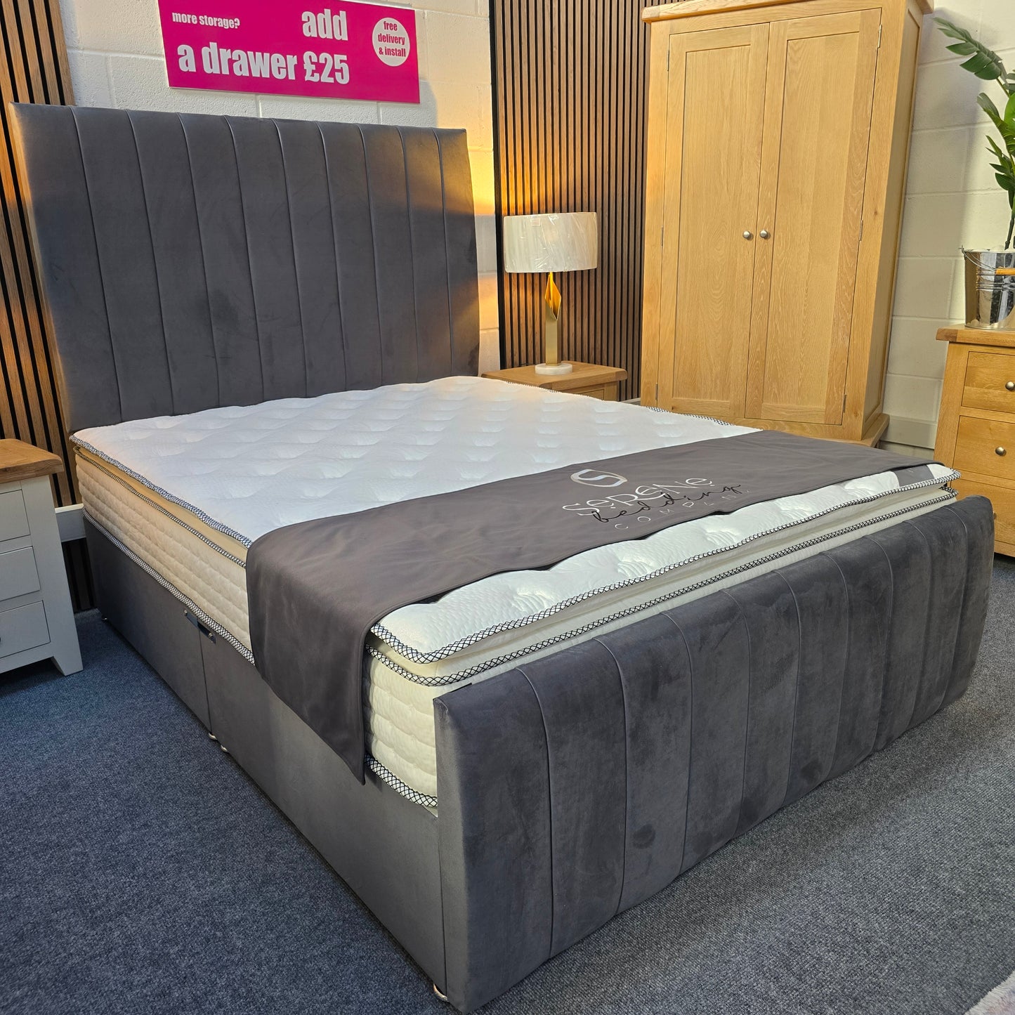 Divan Bed With Kickboard and 30'' Headboard