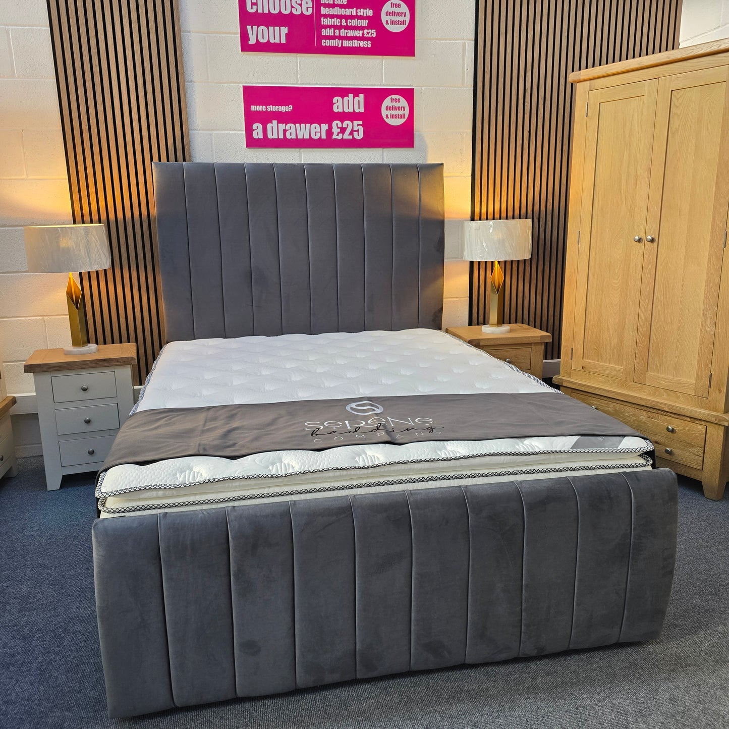 Divan Bed With Kickboard and 30'' Headboard