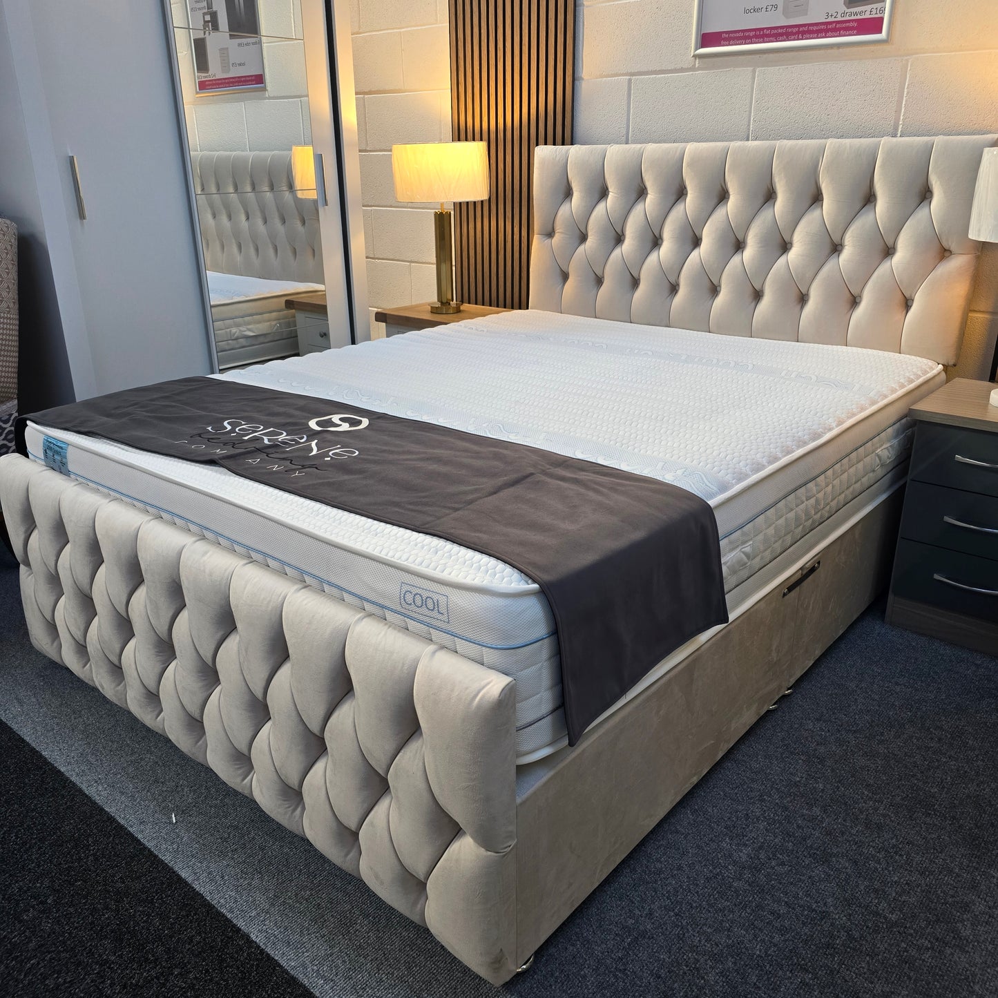 Divan Bed With Kickboard and 30'' Headboard