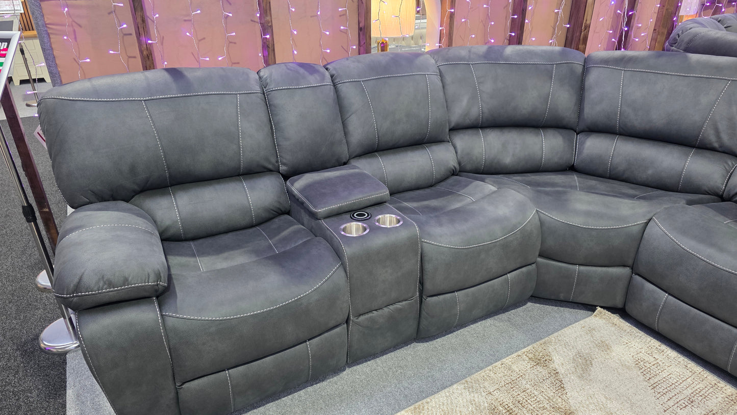 Millar Recliner Corner Sofas - Grey Fabric