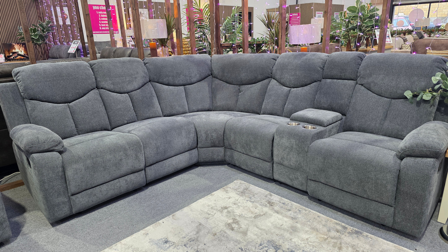 Wyatt Recliner Sofas - Grey Fabric