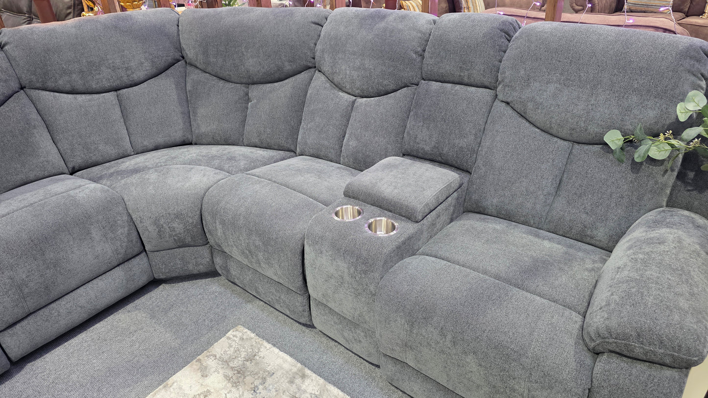 Wyatt Recliner Sofas - Grey Fabric