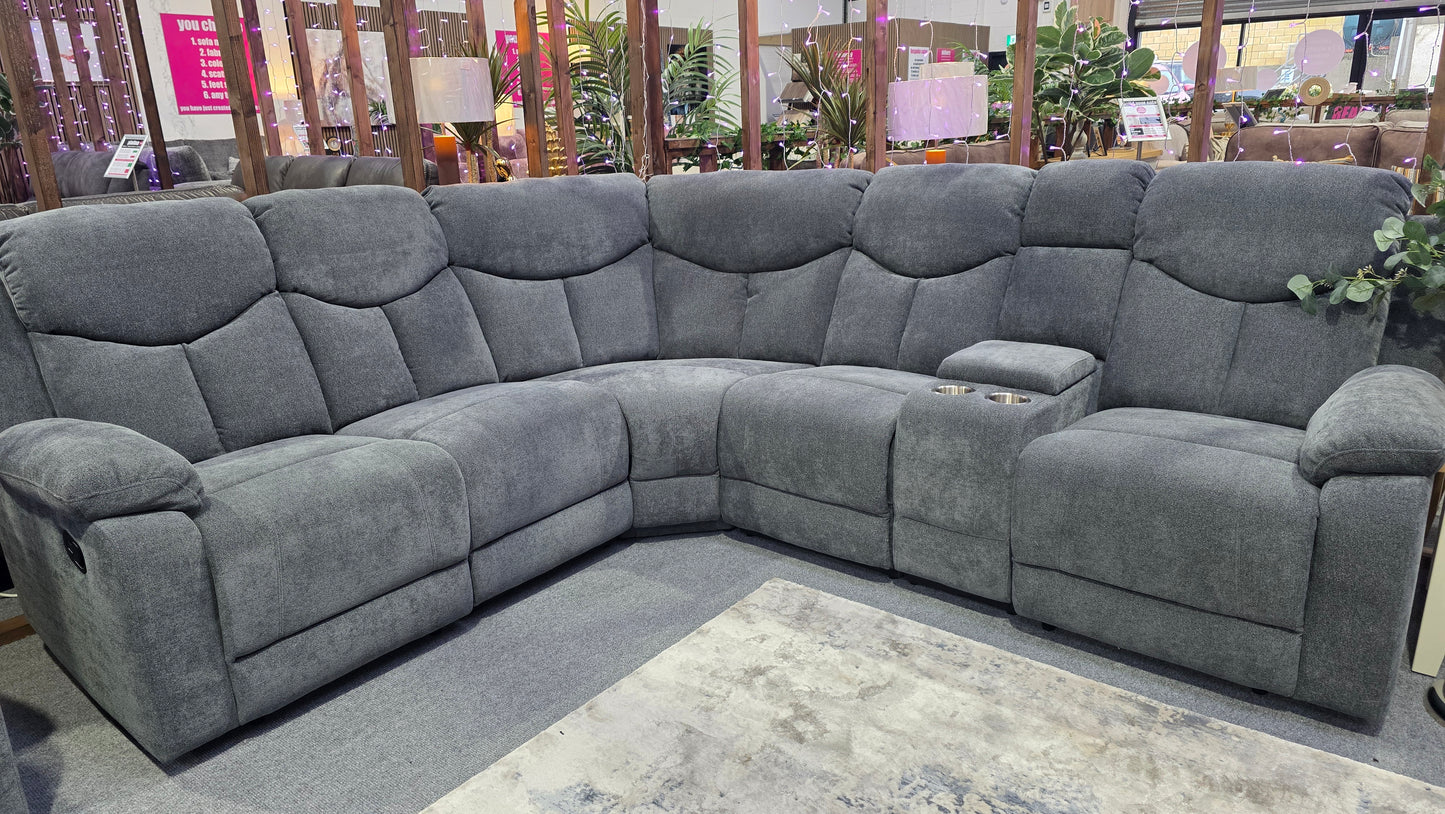 Wyatt Recliner Sofas - Grey Fabric