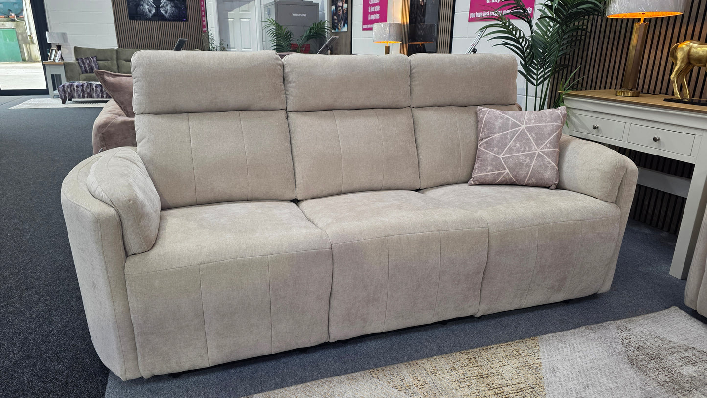 Juno Recliner Sofas - Beige Chenille Fabric