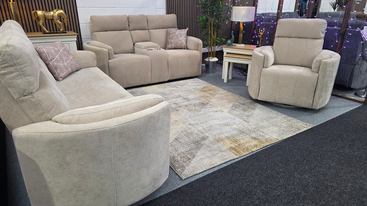 Juno Recliner Sofas - Beige Chenille Fabric