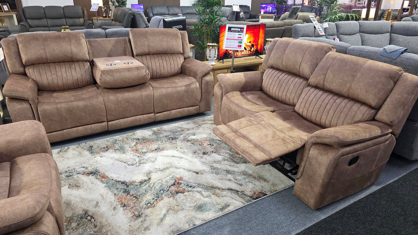 Platina Recliner Sofas Coffee Fabric