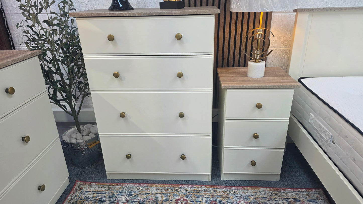 Millwood 3 Drawer Bedside Locker - Choose Your Colours