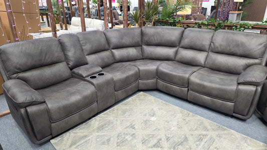 Estelle Grey Fabric Recliner Corner Sofas
