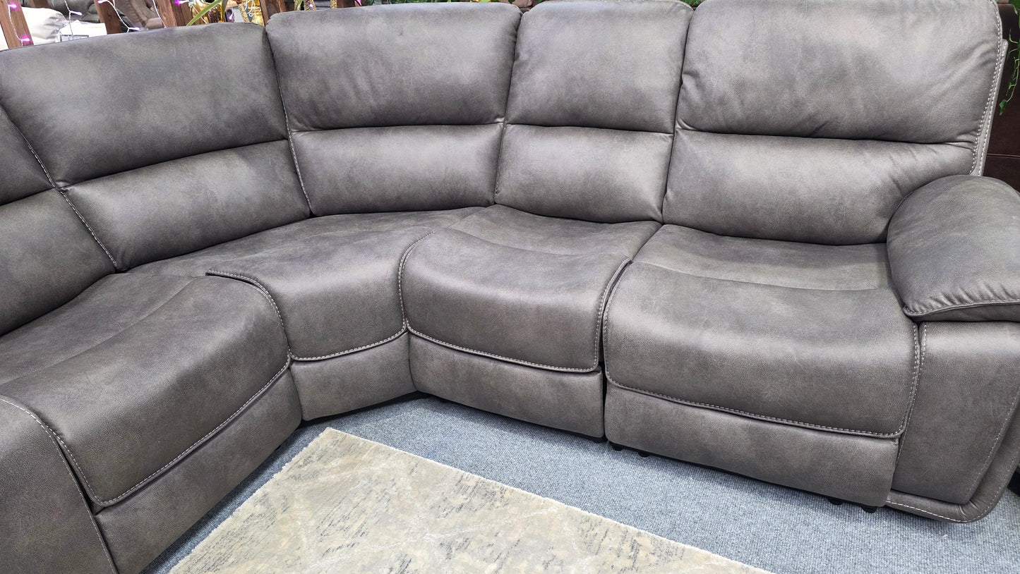Estelle Grey Fabric Recliner Corner Sofas