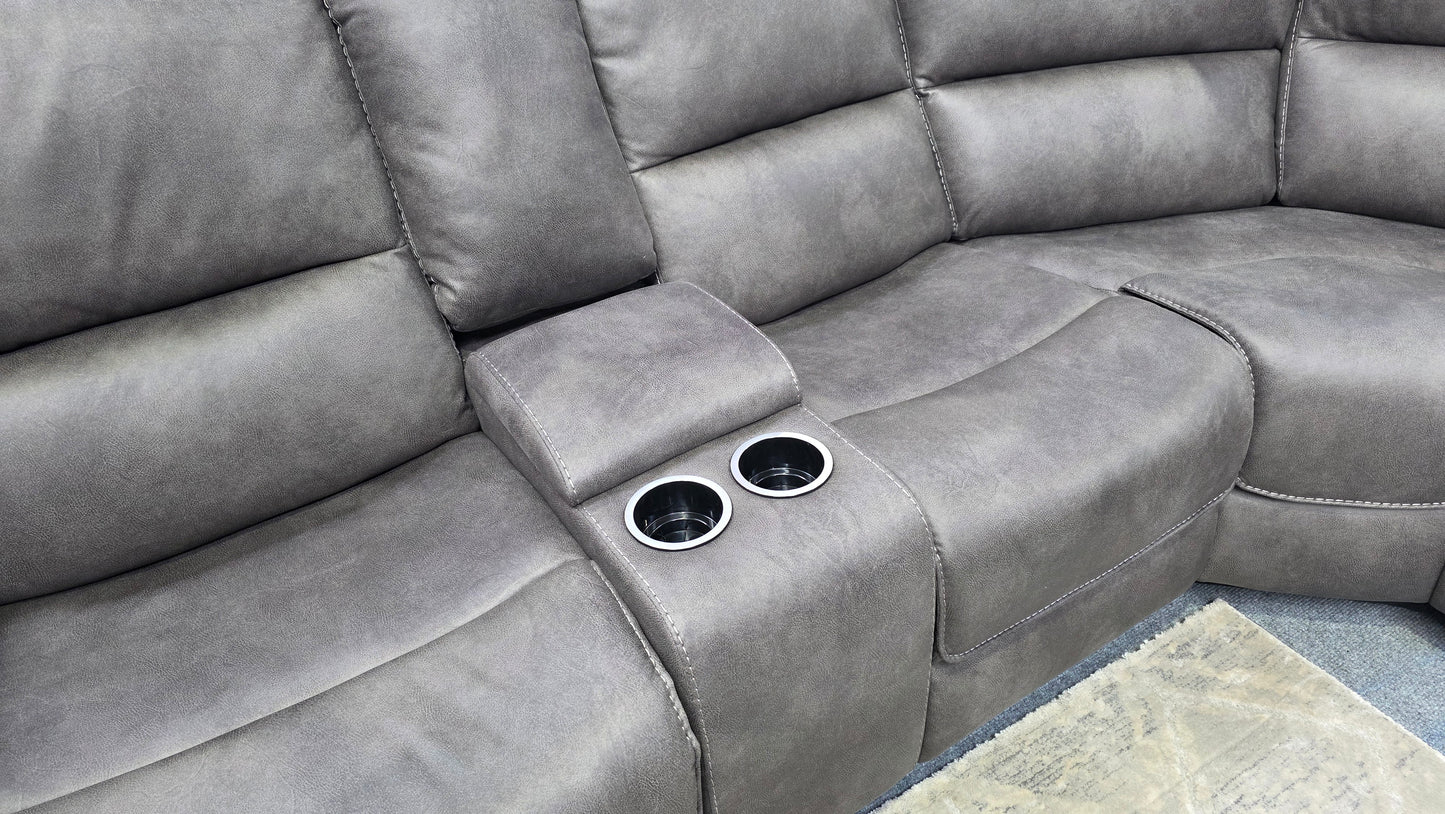 Estelle Grey Fabric Recliner Corner Sofas