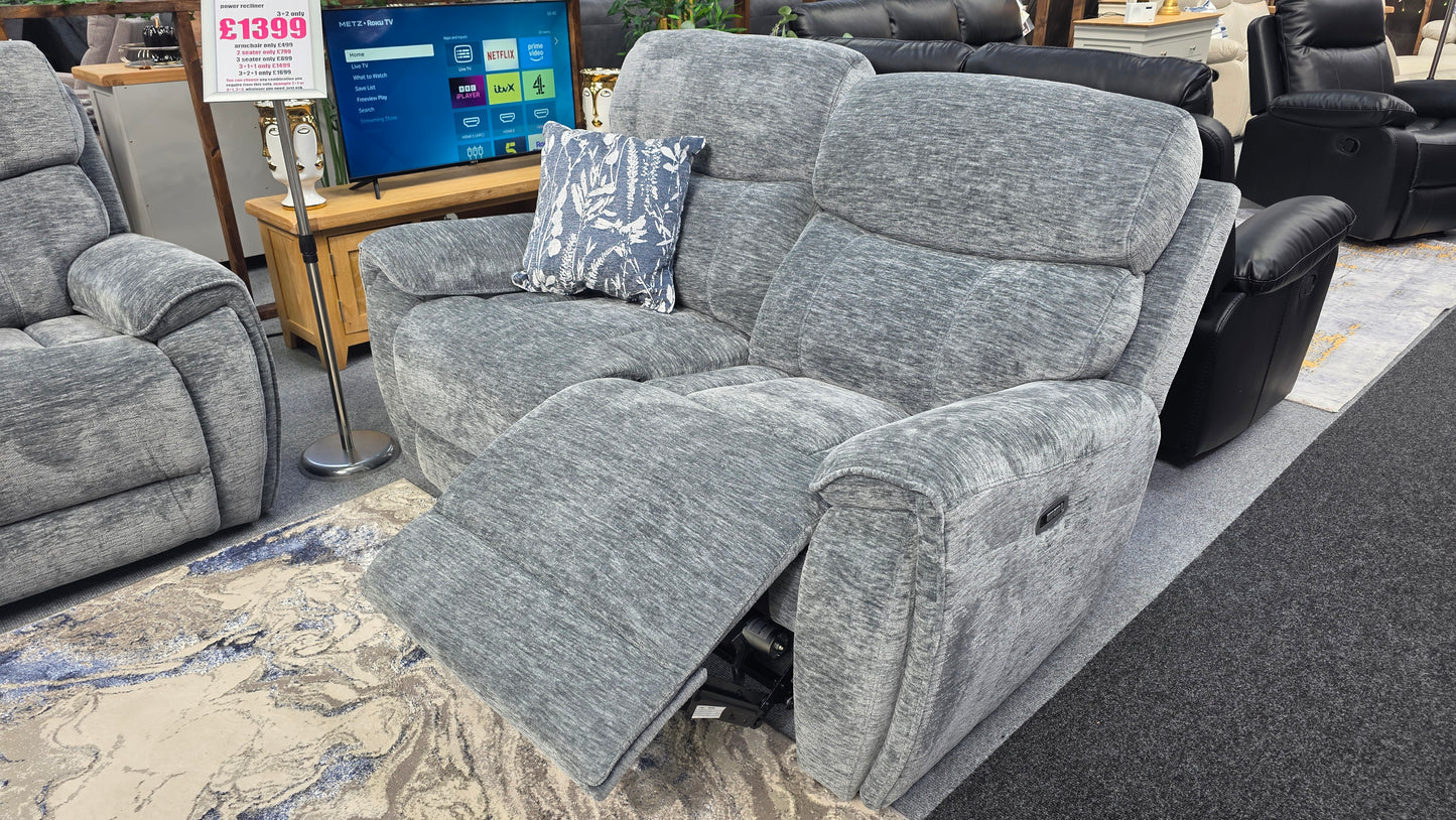 Fairfield Power Recliner Sofas - Grey Fabric