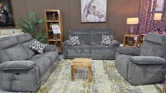 Newton Power Recliner Sofas - Charcoal Fabric