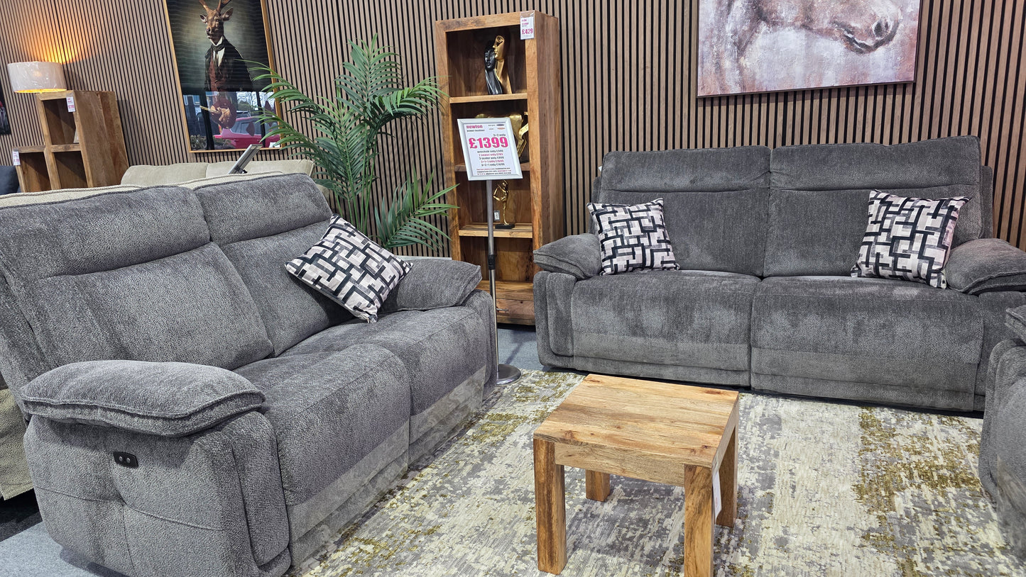 Newton Power Recliner Sofas - Charcoal Fabric