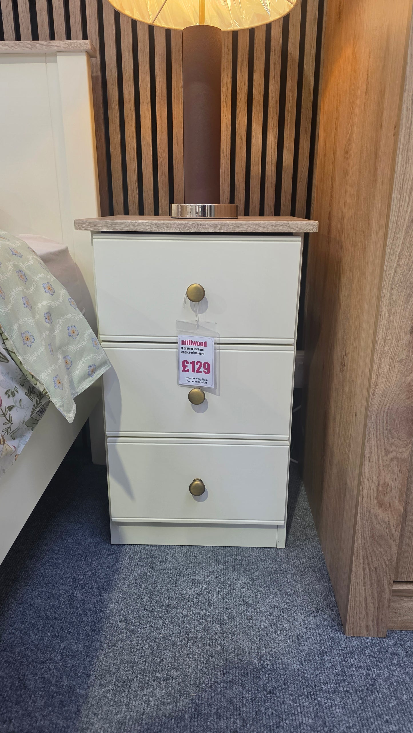 Millwood 3 Drawer Bedside Locker - Choose Your Colours